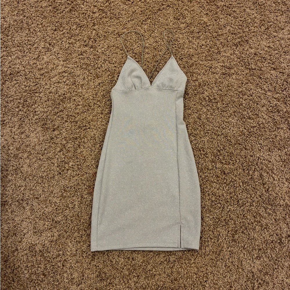 Silver Sparkle Slip Dress